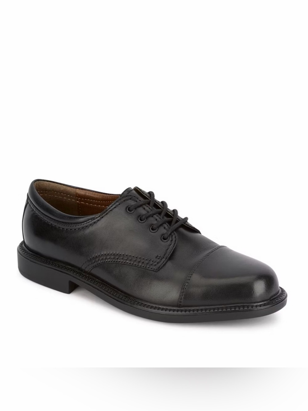 Dockers Black Leather Cap-Toe Derby Shoes